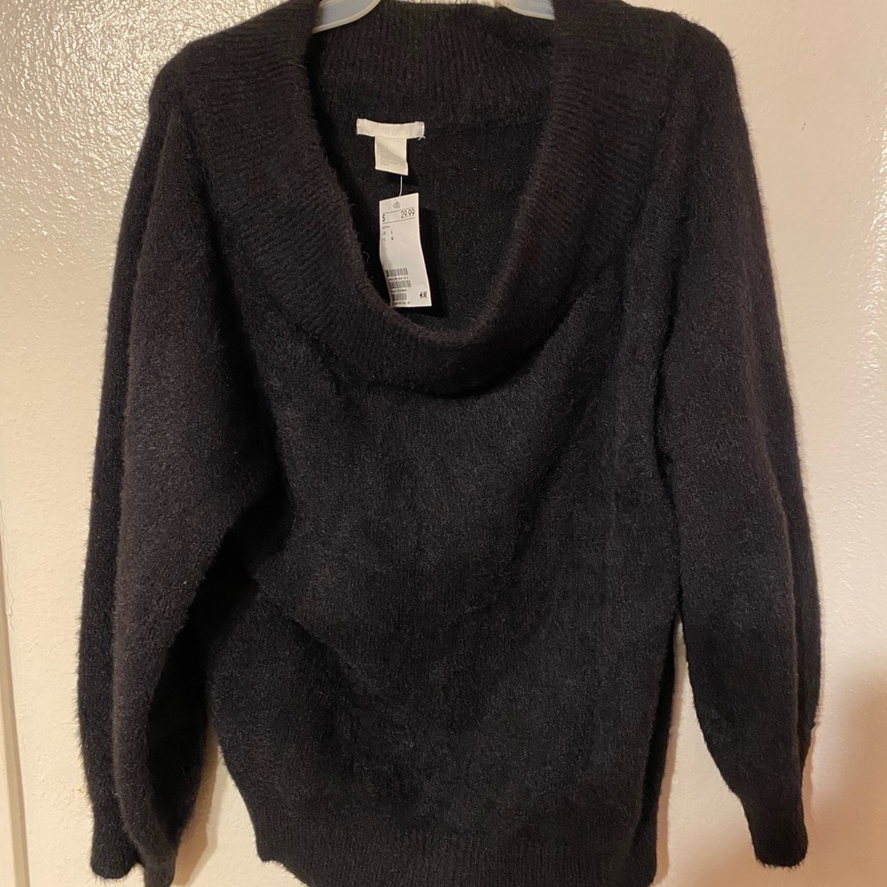 Black Wide Neck Sweater
